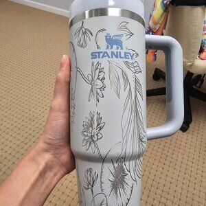 30 oz Fog Stanley with koi fish laser engraving